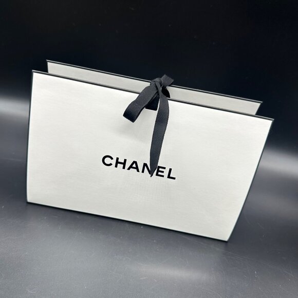 CHANEL Other - Chanel Small Luxury Gift Bag Clutch Style Bag Black Ribbon White Display